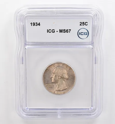1934 Washington Quarter MS67 ICG Beautiful Tone *9472