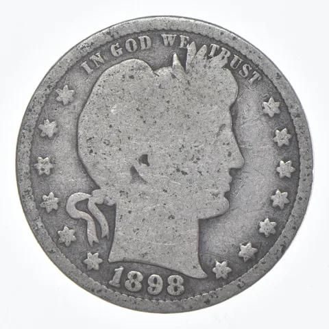 1898-S Barber Quarter Average Circ