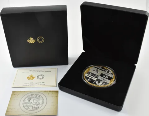 2020 Canada $100 Silver Armorial Bearings Of The Dominion Of Canada W/ OGP a2140