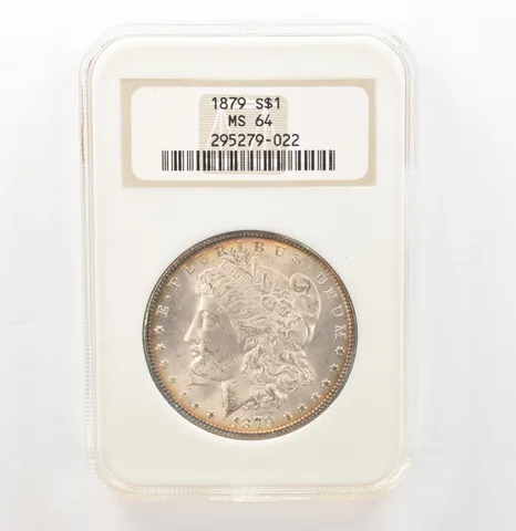 1879 Morgan Silver Dollar MS64 NGC Tone Reverse - Old Holder *3938