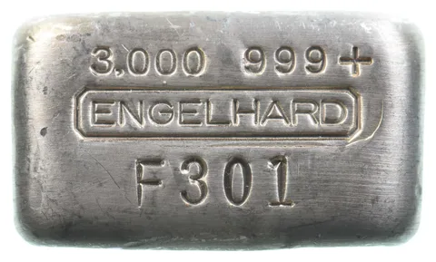3 Oz Silver Bar Engelhard Low Serial Number *4201