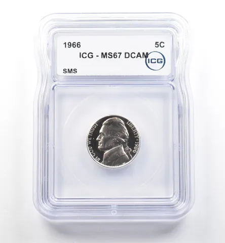 1966 Jefferson Nickel SMS MS67 DCAM ICG *7462