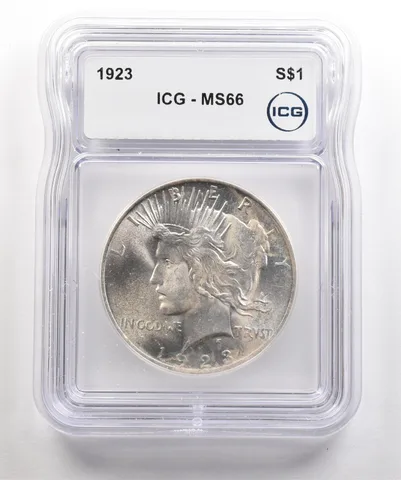 1923 Peace Silver Dollar MS66 ICG a5386