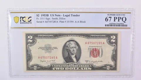 $2 1953 B US Legal Tender Fr#1511 Superb Gem Unc 67 PPQ PCGS