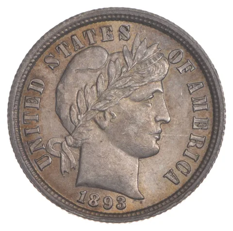 1893 Barber Dime - Love Token *7324