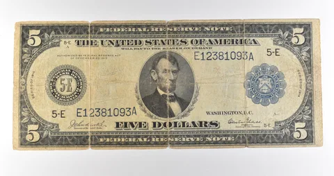 1914 $5 Richmond VA FRN Blue Seal Large Note Fr#861 *4596
