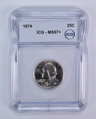 1974 Washington Quarter MS67+ ICG