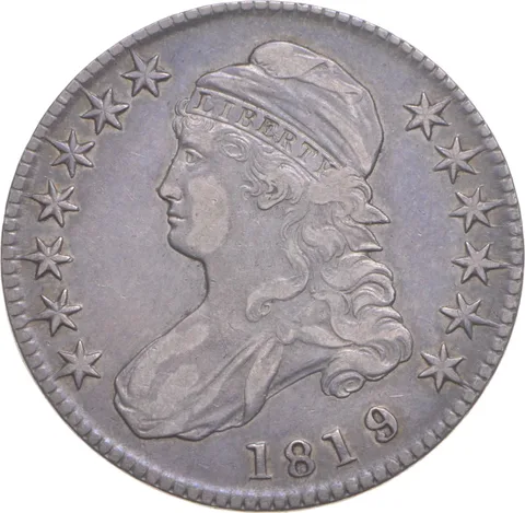 1819/8 Capped Bust Half Dollar - O-102 Large 9 a6466