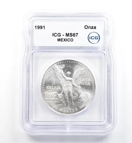 1991 Mo Mexico 1 Onza Silver Libertad MS67 ICG *0132