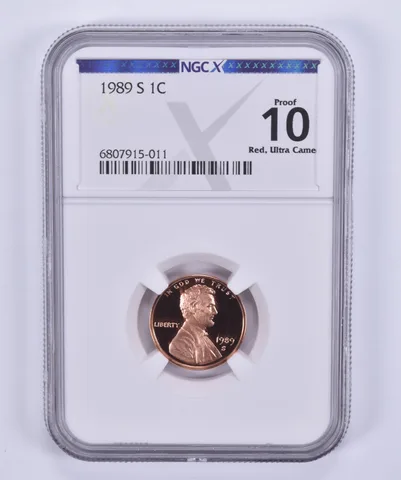 1989-S Lincoln Memorial Cent Proof 10 UCAM RD NGC X NGCX