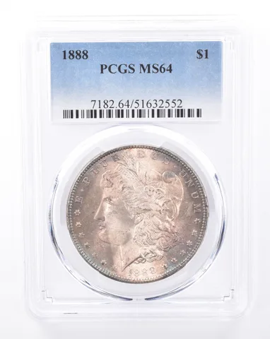 1888 Morgan Silver Dollar MS64 PCGS Beautiful Tone *9410