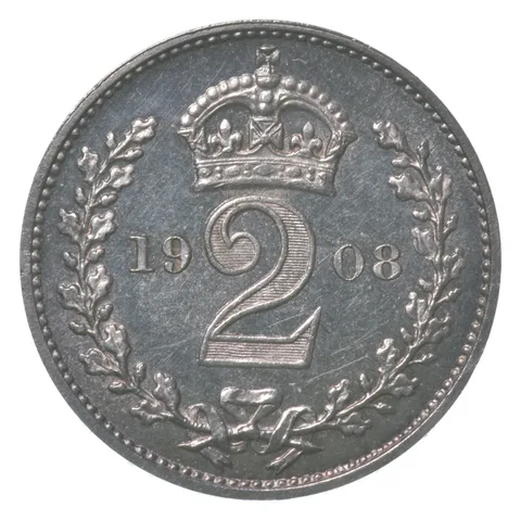 1908 Great Britain 2 Pence Maundy a8405