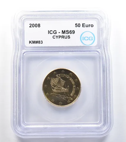 2008 Cyprus 50 Euro KM#83 MS69 ICG a8019