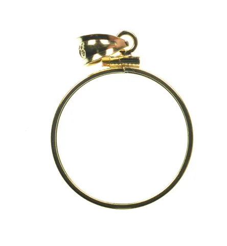 14K 22mm Gold Filled 1/4 Oz China Panda Coin Bezel Pendant Frame Edge *1310