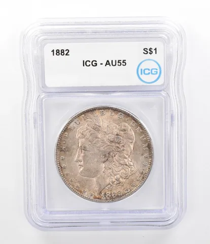 1882 Morgan Silver Dollar AU55 ICG Beautiful Tone *9772