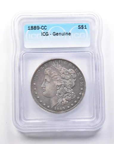 Genuine 1889-CC Morgan Silver Dollar ICG *6230