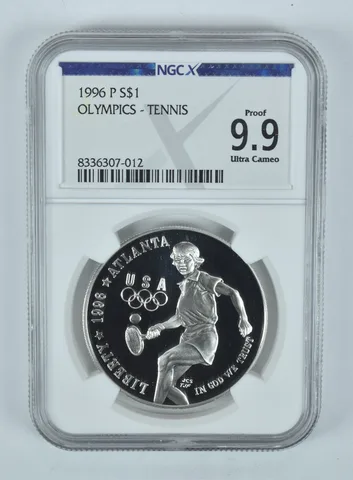 1996-P Olympic Tennis Commemorative Silver Dollar Proof 9.9 UCAM NGC X NGCX