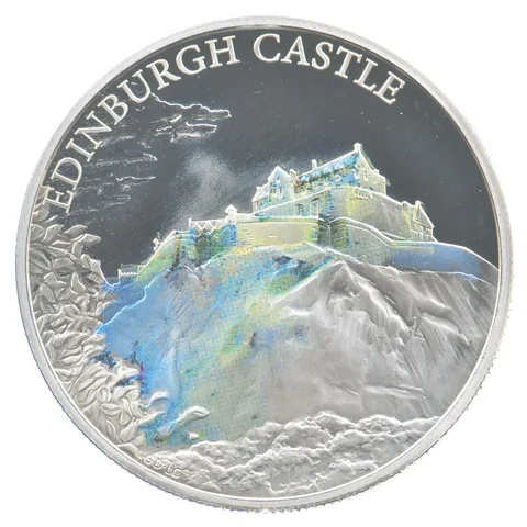 2017 Great Britain 5 Pounds Silver Edinburgh Castle Colorized *4231
