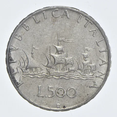 SILVER - WORLD Coin - 1958-2001 Italy 500 Lire - World Silver Coin *841