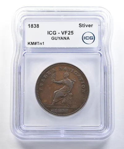 1838 Guyana Stiver KM#Tn1 VF25 ICG *7805