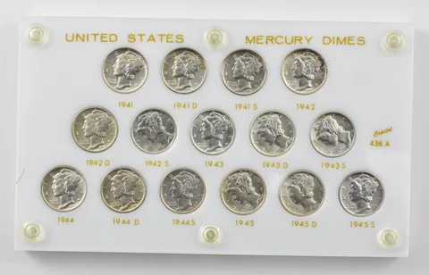 Lot Of (15) 1941-1945 P/D/S Mercury Dimes *7572