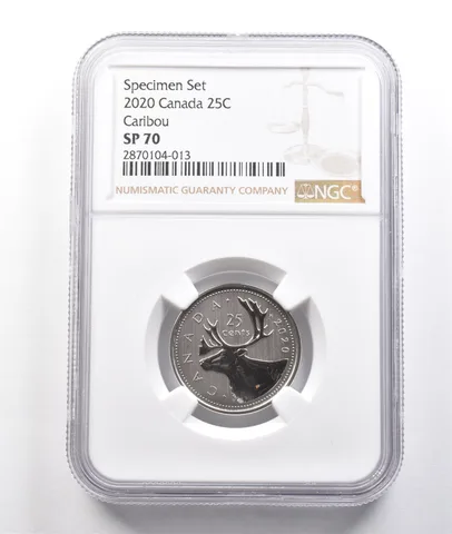 2020 Canada 25 Cents Caribou Specimen Set SP70 NGC *3801