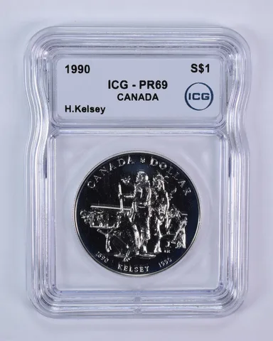 1990 Canada 1 Dollar Silver Henry Kelsey PR69 ICG