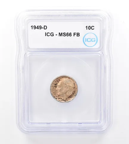 1949-D Roosevelt DIme MS66 FB ICG Beautiful Tone *1685