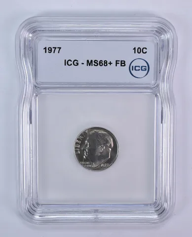 1977 Roosevelt Dime MS68+ FB ICG