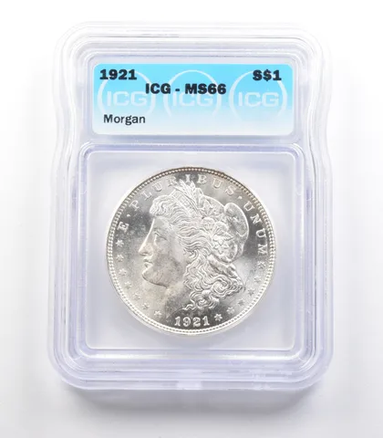 1921 Morgan Silver Dollar MS66 ICG a2432