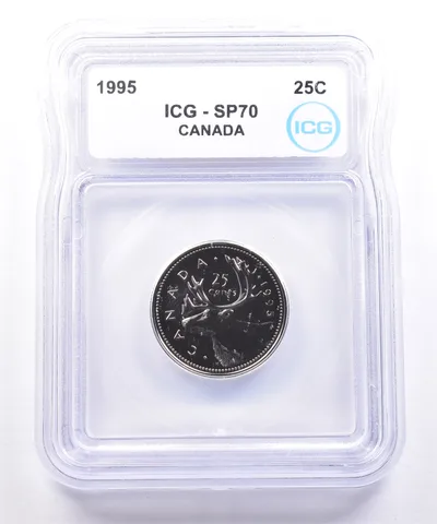 1995 Canada 25 Cents Caribou SP70 ICG