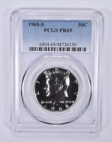 1968-S Kennedy Half Dollar PR69 PCGS Blue Label