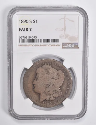 FAIR 2 1890-S Morgan Silver Dollar NGC Lowball Low Ball a4637