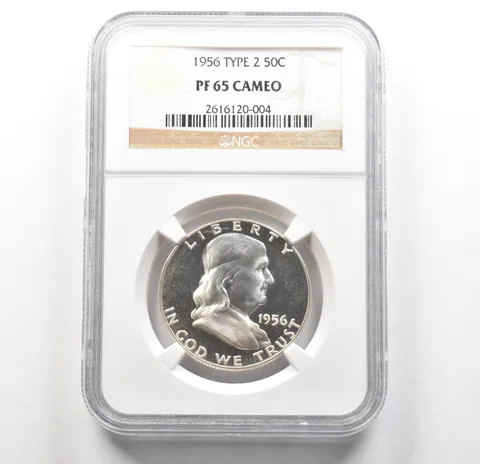 1956 Franklin Half Dollar Type 2 PF65 Cameo NGC a6250