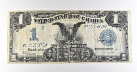 1899 $1 Silver Certificate Black Eagle Blue Seal Large Note Fr#236 *4671