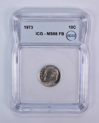 1973 Roosevelt Dime MS68 FB ICG