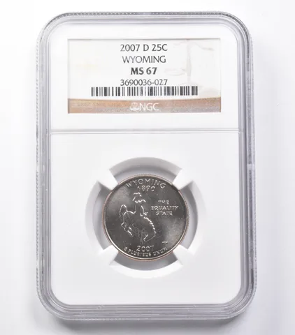 MS67 2007-D Washington State Quarter Wyoming NGC a5419