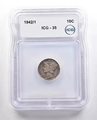 1942/1 Mercury Dime VF35 ICG *4385