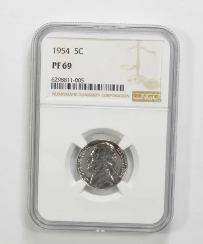 PF69 1954 Jefferson Nickel - Graded NGC a6873