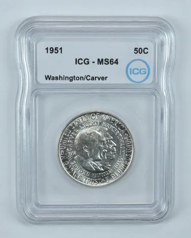 1951 Washington Carver Commemorative Half Dollar MS64 ICG