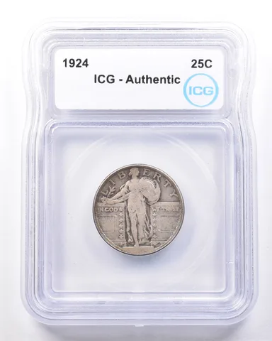 1924 Standing Liberty Quarter Authentic ICG *7236