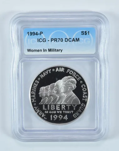 1994-P Women In Military Commemorative Silver Dollar PR70 DCAM ICG