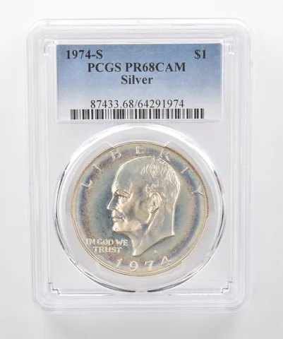 1974-S Eisenhower $1 Silver PR68 CAM PCGS Beautiful Tone *1944
