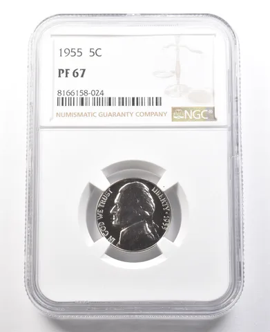1955 Jefferson Nickel PF67 NGC PQ Cameo Contrast a8033