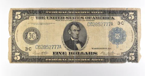 1914 $5 Philadelphia PA FRN Blue Seal Large Note Fr#855a *4650