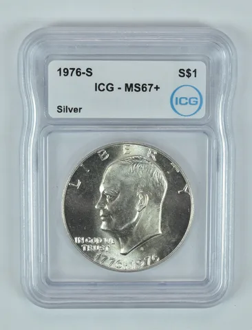 1976-S Eisenhower $1 Silver 40% MS67+ ICG