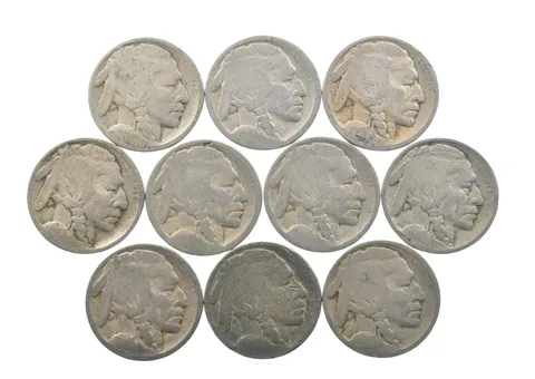 Lot 10 5c RAISED GROUND 1913 Buffalo Nickels First Year Issue! May be P/D/S *623