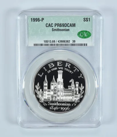 1996-P Smithsonian Commemorative Silver Dollar PR69 DCAM CAC CACg