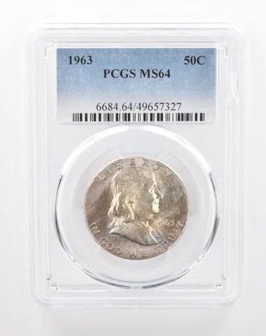 1963 Franklin Half Dollar MS64 PCGS Beautiful Tone *2881