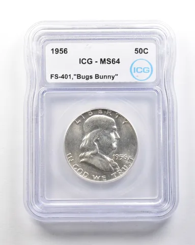 1956 Franklin Half Dollar Mint Error FS-401 Bugs Bunny MS64 ICG *1642